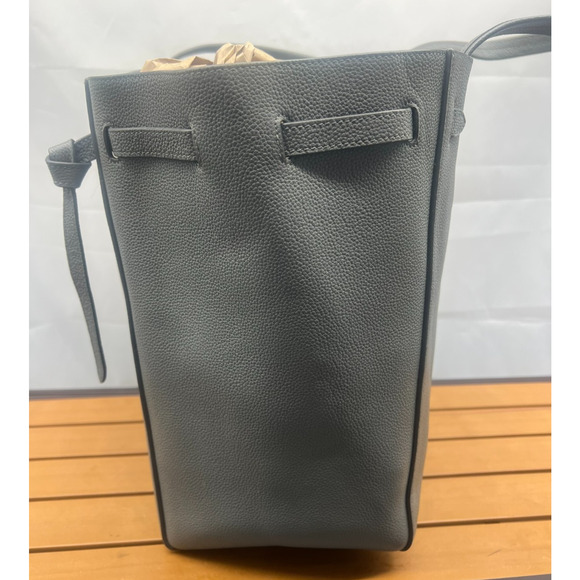 Auth CELINE Cabas Phantom Small With Belt Gray Soft grained calfskin - Picture 7 of 16